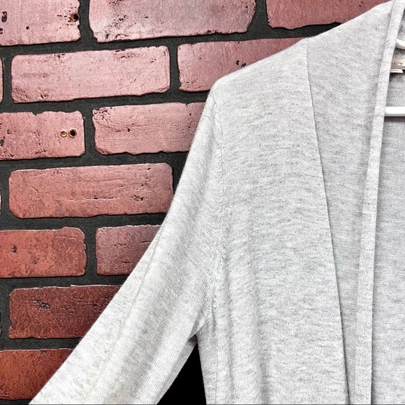 LOFT knit slouchy open front super soft longline gray cardigan womens size M - Picture 7 of 12